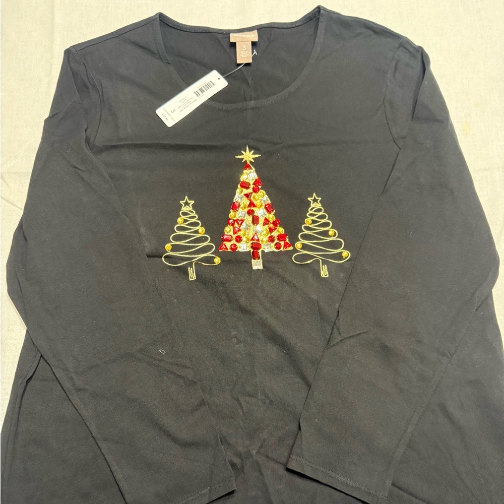 Chico’s women’s scoop neck holiday knit top